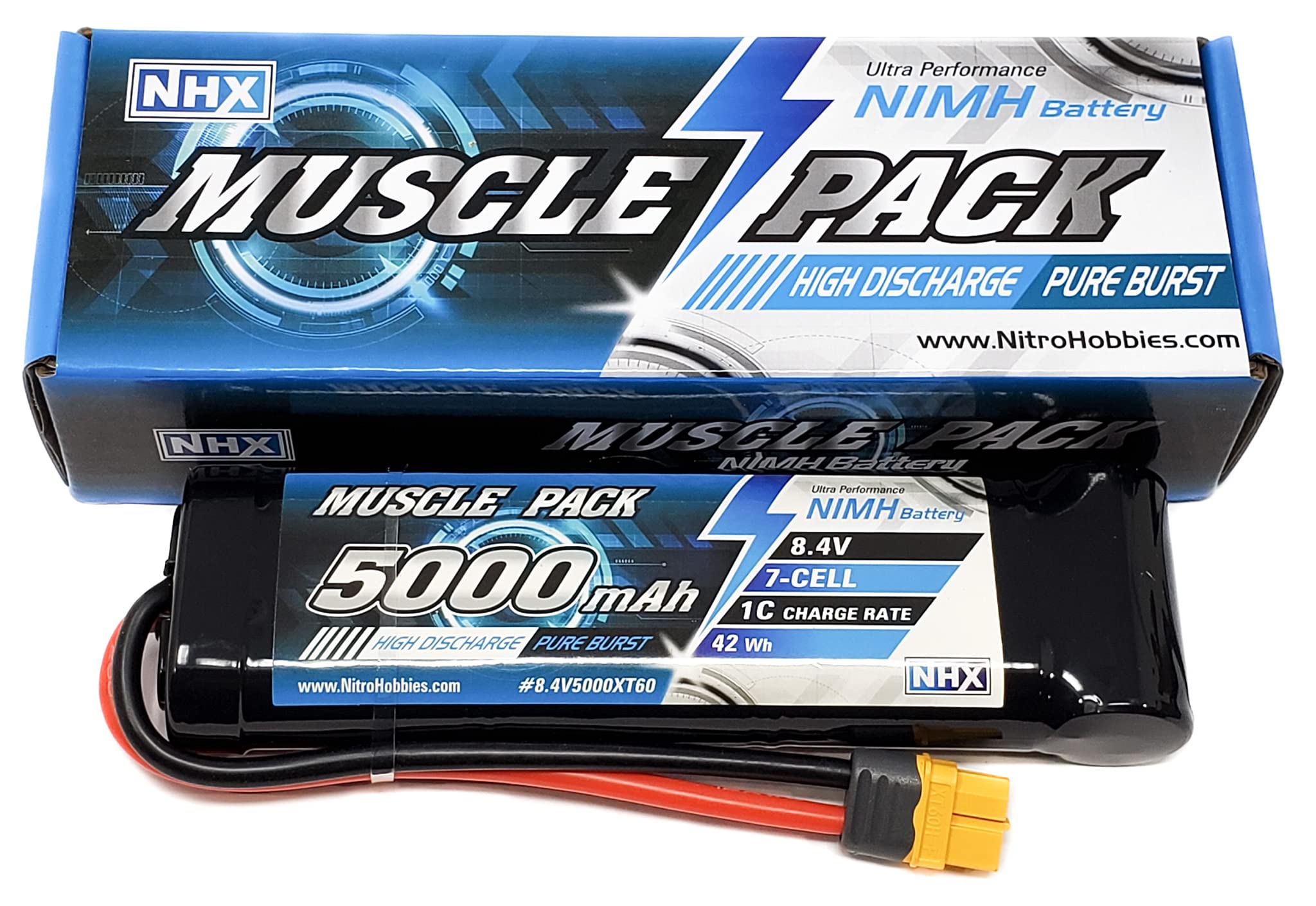 Amazon.com: NHX Muscle Pack 8.4V 5000mAh 7-Cell Nimh Battery w
